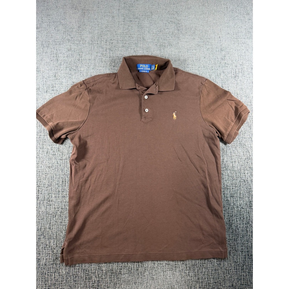Polo Ralph Lauren Mens Small Brown Classic Fit Short Sleeve Jersey Polo Shirt